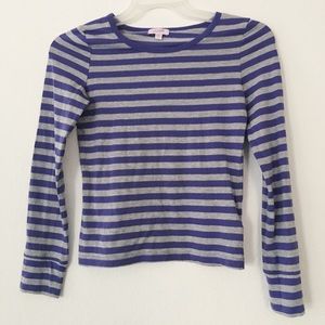 GREY AND PURPLE LONG SLEEVED SHIRT